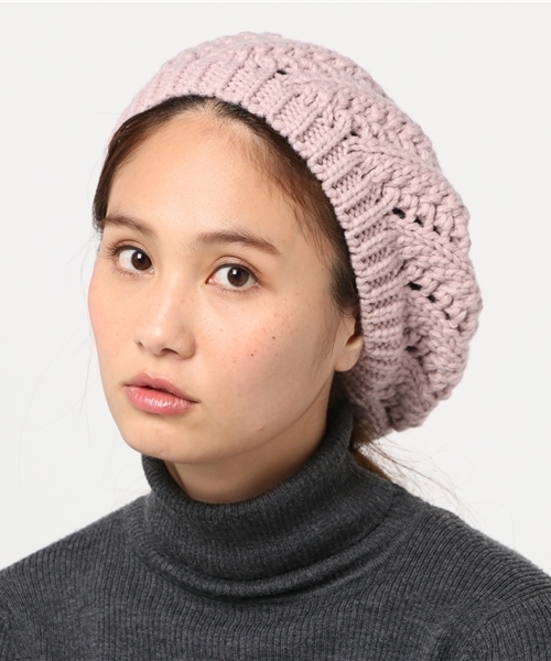 WEGO（ウィゴー）の「WEGO/クロシェニットベレー帽（ハンチング/ベレー帽・レディース・グレー/ブラック/ピンク・FREE）」の9枚目の写真