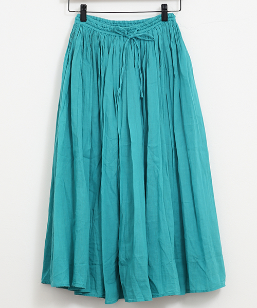 CUBE SUGAR（キューブシュガー）の「インド綿ボイル ギャザースカート（スカート・レディース・ネイビー/ゴールド/グリーン/レッド・M）」の5枚目の写真