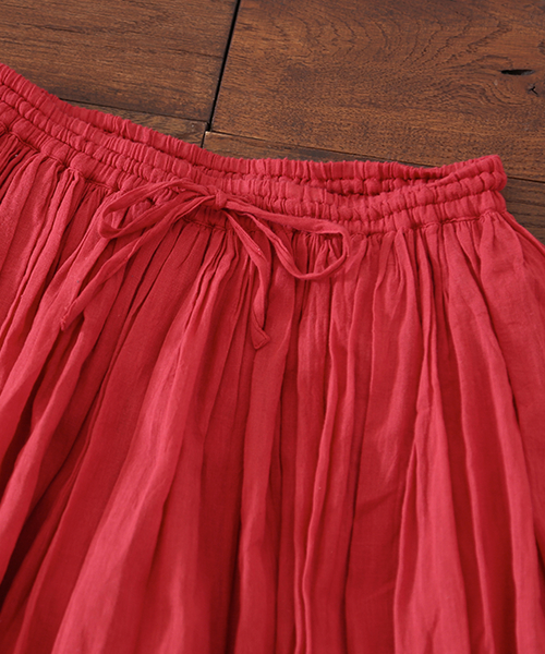 CUBE SUGAR（キューブシュガー）の「インド綿ボイル ギャザースカート（スカート・レディース・ネイビー/ゴールド/グリーン/レッド・M）」の7枚目の写真