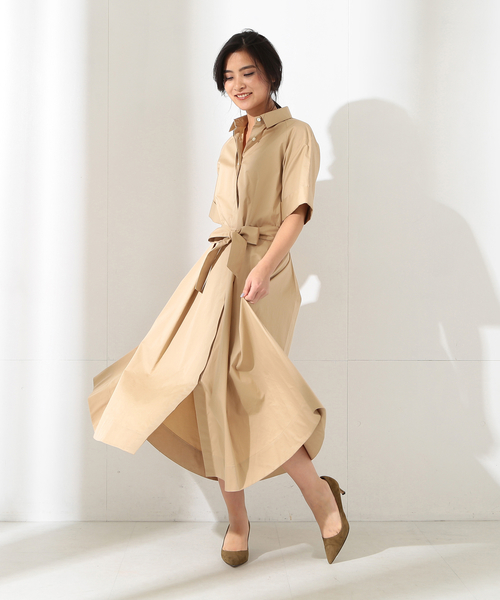Effe Beams エッフェビームス の Effe Beams サテンシャツワンピース シャツワンピース Wear