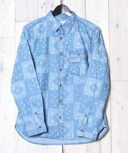 Grn ジーアールエヌ の ペイズリー柄プリント デニムシャツ シャツ ブラウス Wear