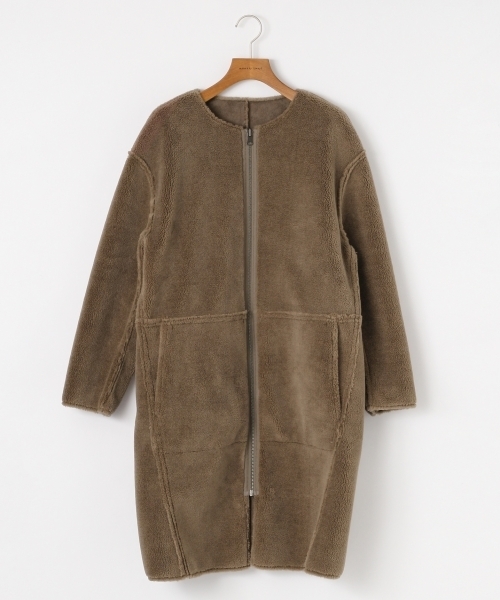 A part by（アパートバイ）の「【リバーシブル】Fムートンボアノーカラーコート　 760495 （ムートンコート・レディース・グレー/チャコールグレー/ナチュラル・MEDIUM/LARGE）」の5枚目の写真