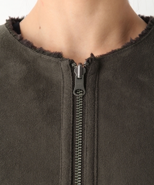 A part by（アパートバイ）の「【リバーシブル】Fムートンボアノーカラーコート　 760495 （ムートンコート・レディース・グレー/チャコールグレー/ナチュラル・MEDIUM/LARGE）」の9枚目の写真