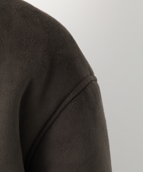 A part by（アパートバイ）の「【リバーシブル】Fムートンボアノーカラーコート　 760495 （ムートンコート・レディース・グレー/チャコールグレー/ナチュラル・MEDIUM/LARGE）」の10枚目の写真