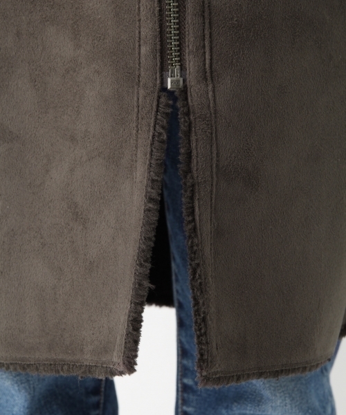 A part by（アパートバイ）の「【リバーシブル】Fムートンボアノーカラーコート　 760495 （ムートンコート・レディース・グレー/チャコールグレー/ナチュラル・MEDIUM/LARGE）」の14枚目の写真