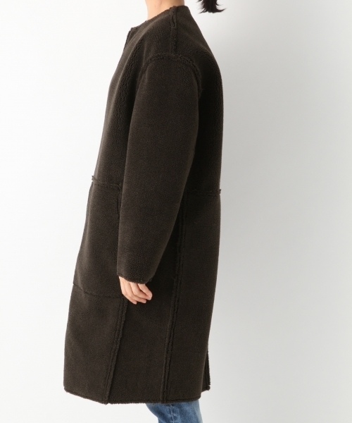 A part by（アパートバイ）の「【リバーシブル】Fムートンボアノーカラーコート　 760495 （ムートンコート・レディース・グレー/チャコールグレー/ナチュラル・MEDIUM/LARGE）」の16枚目の写真