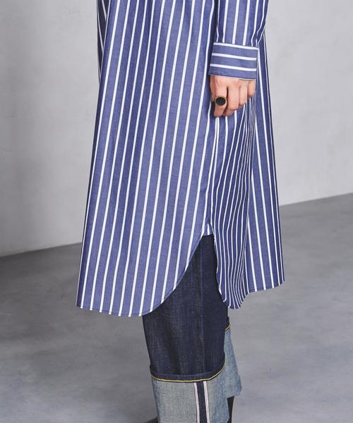 UNITED ARROWS(ユナイテッドアローズ)の「UWSC ストライプ ロング シャツ ワンピース 17FW◆(シャツワンピース・レディース・ベージュ/ネイビー・38/36)」の11枚目の写真