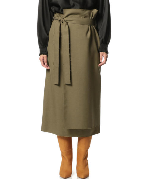 ASTRAET(アストラット)の「ASTRAET(アストラット)ラップ ベルトスカート ◆(スカート・レディース・オリーブ/ワインレッド・0/1)」の3枚目の写真
