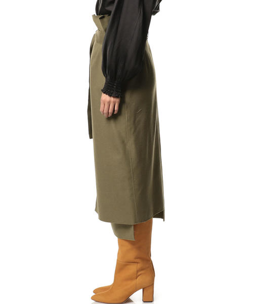 ASTRAET(アストラット)の「ASTRAET(アストラット)ラップ ベルトスカート ◆(スカート・レディース・オリーブ/ワインレッド・0/1)」の4枚目の写真