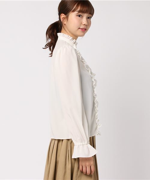 E hyphen world gallery Bon Bon(イーハイフンワールドギャラリーボンボン)の「ダブルボタンブラウス(シャツ/ブラウス・レディース・ピンク/オフホワイト・S/M)」の6枚目の写真