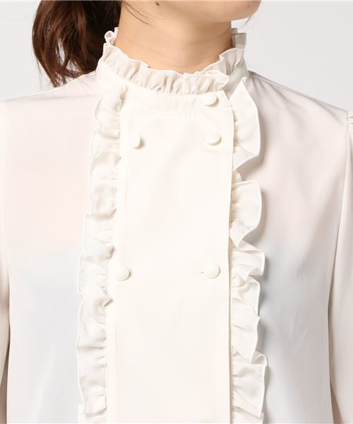 E hyphen world gallery Bon Bon(イーハイフンワールドギャラリーボンボン)の「ダブルボタンブラウス(シャツ/ブラウス・レディース・ピンク/オフホワイト・S/M)」の5枚目の写真