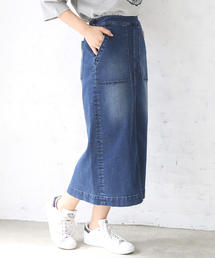 coen | 【大人気・新色追加】デニムストレッチタイトロングスカート(デニムスカート)