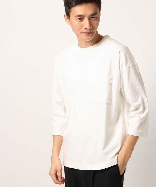 GLOBAL WORK（グローバルワーク）の「USAコットン7分袖TEE/778536（Tシャツ/カットソー・メンズ・ホワイト/ネイビー/グリーン/グレー系その他6/その他1・SMALL/MEDIUM/LARGE/X-LARGE）」の2枚目の写真