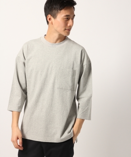 GLOBAL WORK（グローバルワーク）の「USAコットン7分袖TEE/778536（Tシャツ/カットソー・メンズ・ホワイト/ネイビー/グリーン/グレー系その他6/その他1・SMALL/MEDIUM/LARGE/X-LARGE）」の3枚目の写真