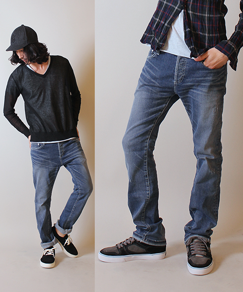 Lui's(ルイス)の「【Lui's】加工デニムパンツ(デニムパンツ・メンズ・グレー/インディゴブルー・SMALL/MEDIUM/LARGE)」の1枚目の写真