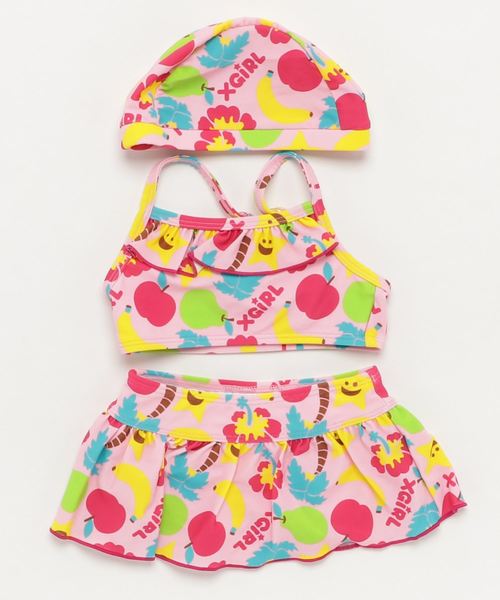 X Girl Stages エックスガールステージス の キラッキー フルーツキャップ付き水着 水着 Wear