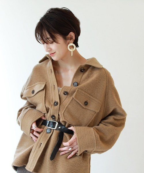 TODAYFUL(トゥデイフル)の「レザーリングピアス(ピアス(両耳用)・レディース・ブラック/ベージュ/キナリ・FREE)」の9枚目の写真