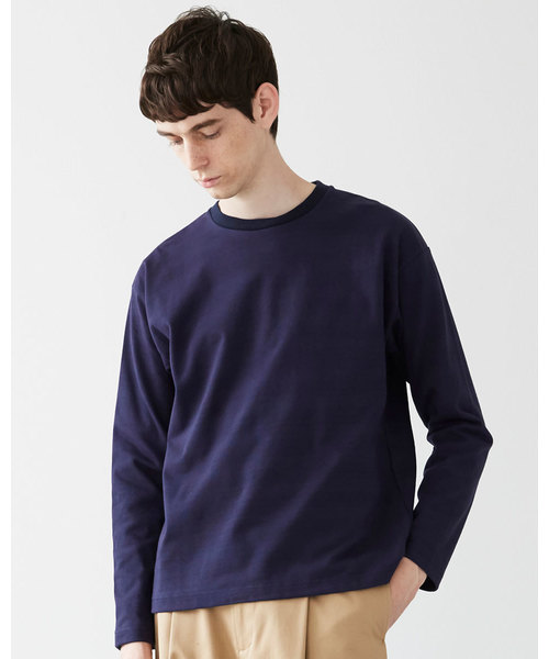 Traditional Weatherwear(トラディショナルウェザーウェア)の「【MENS】ロングスリーブ コットンクルーネックTシャツ(Tシャツ/カットソー・メンズ・ホワイト/ブラック/ネイビー/カーキ・S/M/L)」の4枚目の写真