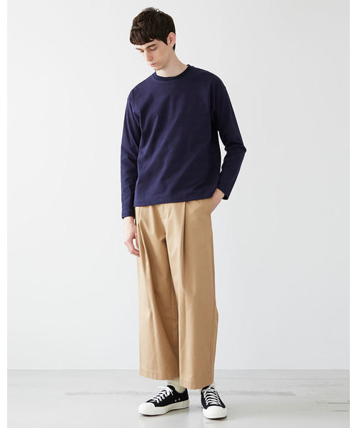 Traditional Weatherwear(トラディショナルウェザーウェア)の「【MENS】ロングスリーブ コットンクルーネックTシャツ(Tシャツ/カットソー・メンズ・ホワイト/ブラック/ネイビー/カーキ・S/M/L)」の5枚目の写真