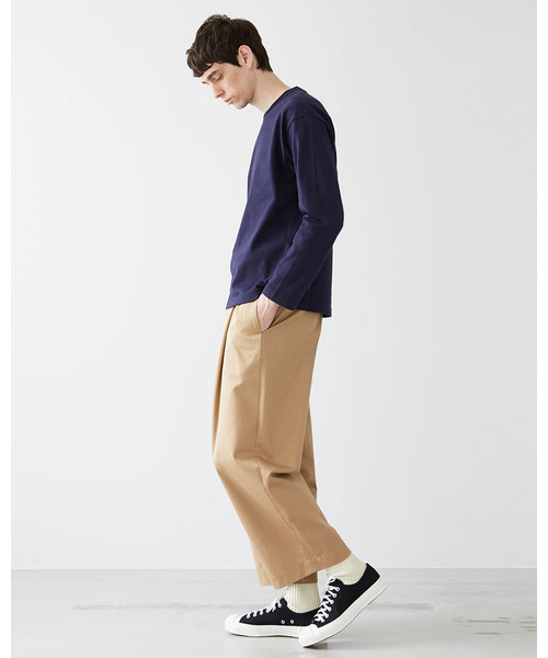 Traditional Weatherwear(トラディショナルウェザーウェア)の「【MENS】ロングスリーブ コットンクルーネックTシャツ(Tシャツ/カットソー・メンズ・ホワイト/ブラック/ネイビー/カーキ・S/M/L)」の6枚目の写真