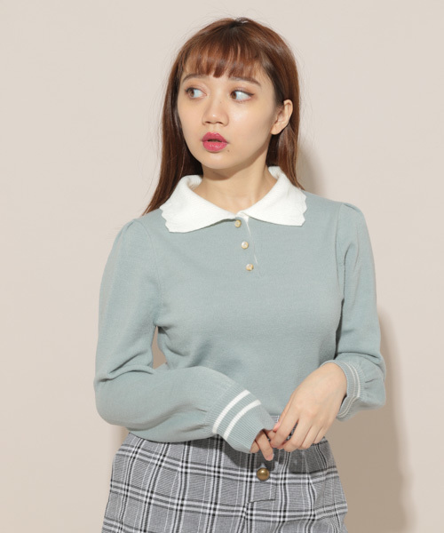 apres jour（アプレジュール）の「えり付きニットトップス【ZOZOTOWN限定アイテム】（ニット/セーター・レディース・ダークブラウン/オフホワイト/ライトグリーン/ライトブラウン・フリー）」の12枚目の写真