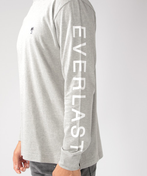 EVERLAST(スポーツ・ライフスタイル)（エバーラスト）の「【EVERLAST（エバーラスト)】別注　袖ロゴロングＴ（Tシャツ/カットソー・メンズ・ホワイト/ブラック/グレー・SMALL/MEDIUM/LARGE）」の8枚目の写真