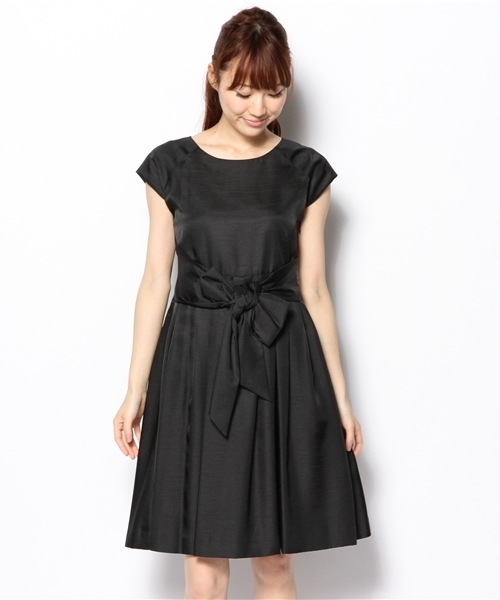 green label relaxing（グリーンレーベルリラクシング）の「GB PE シャンタン W/リボン ワンピース ◆（ドレス・レディース・ブラック/ベージュ/レッド/グレー/ブラウン/ネイビー/ライトブルー/ライトピンク/シャーベット/その他1・36/38/40）」の11枚目の写真