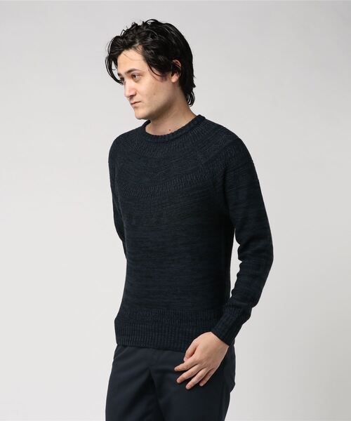 STYLEBLOCK（スタイルブロック）の「同色エスニックジャカードクルーネックニット（ニット/セーター・メンズ・ホワイト系その他/ブラック系その他/ブラウン系その他/グリーン系その他/ブルー系その他/ホワイト系その他2・L/LL/M）」の6枚目の写真
