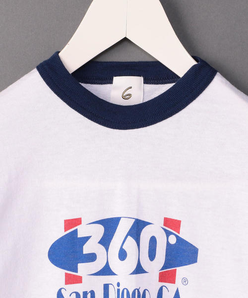 6（ロク）の「＜6(ROKU)＞360 SAN DIEGO,CA CREW NECK RINGER T