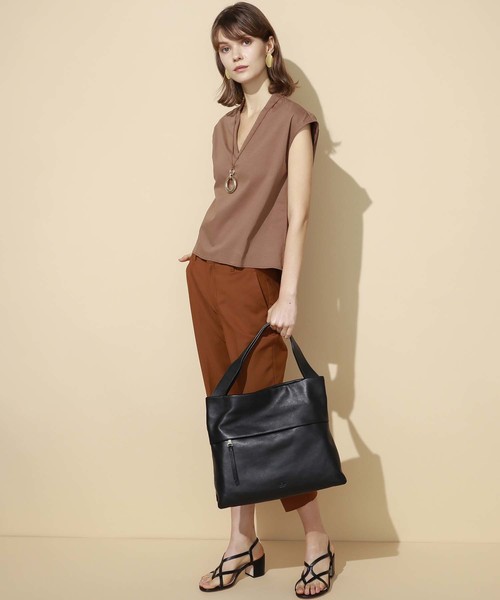 TOPKAPI（トプカピ）の「イタリアンシュリンクレザー・2マチトートバッグSOFFICE[ソフィチェ]（トートバッグ・レディース・ブラック/シルバー/グレー×ピンク・FREE）」の10枚目の写真