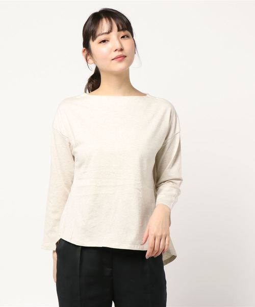 AMERICAN HOLIC(アメリカンホリック)の「ボートネック裾ラウンドプルオーバー(Tシャツ/カットソー・レディース・チャコールグレー/オフホワイト/ホワイト系その他/ブラック系その他4/イエロー系その他2・FREE)」の3枚目の写真