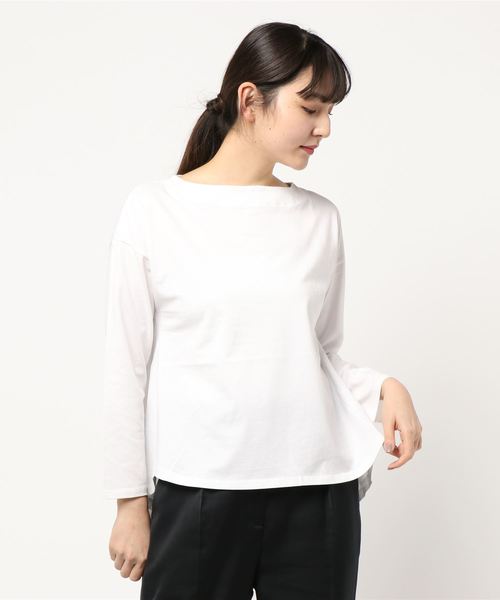 AMERICAN HOLIC(アメリカンホリック)の「ボートネック裾ラウンドプルオーバー(Tシャツ/カットソー・レディース・チャコールグレー/オフホワイト/ホワイト系その他/ブラック系その他4/イエロー系その他2・FREE)」の8枚目の写真