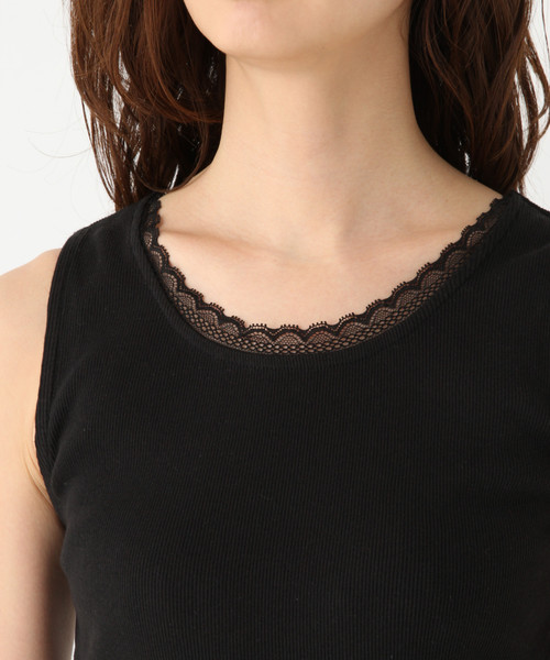 GLOBAL WORK（グローバルワーク）の「BEAUTEEプチレースタンクトップ/824904（タンクトップ・レディース・ホワイト/オフホワイト/ブラック/ベージュ/ダークブラウン・SMALL/MEDIUM/LARGE）」の8枚目の写真