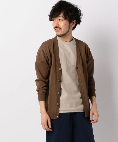 GLOSTER(グロスター)の「Vネックカーディガン(カーディガン/ボレロ・メンズ・ネイビー/グレー/キャメル・S/M/L/XL)」の3枚目の写真