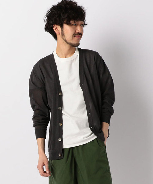 GLOSTER(グロスター)の「Vネックカーディガン(カーディガン/ボレロ・メンズ・ネイビー/グレー/キャメル・S/M/L/XL)」の1枚目の写真