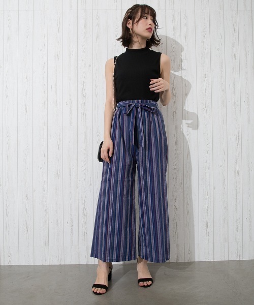 Libby&Rose(リビーアンドローズ)の「マルチストライプワイドパンツ(その他パンツ・レディース・ブラック/レッド/ブルー・FREE)」の12枚目の写真