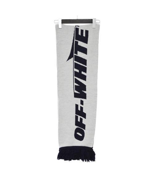 一番人気物 新品☆OFF WHITE マフラー ロゴ フリンジ オフホワイト - マフラー