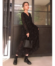 Vintage dot long ワンピース