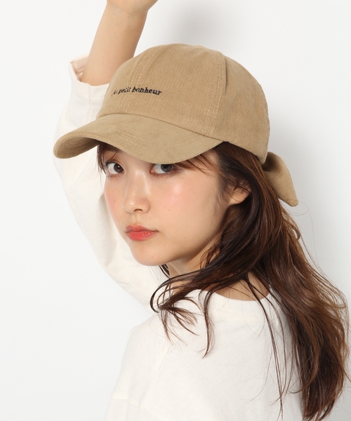 Heather(ヘザー)の「バックリボンロゴCAP 847048(キャップ・レディース・ブラック/ベージュ/ダークベージュ・ONE SIZE)」の1枚目の写真