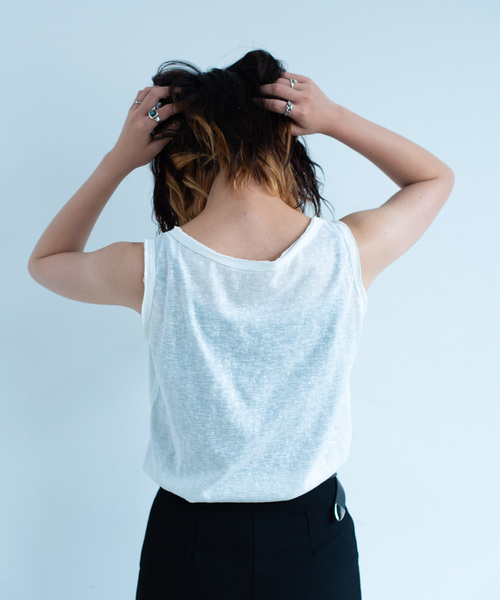 Aunt Marie's（アントマリーズ）の「AUNT MARIE'S ダメージスラブタンク（タンクトップ・レディース・ホワイト/ブラック/ブラウン/オレンジ・FREE）」の14枚目の写真