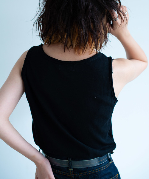 Aunt Marie's（アントマリーズ）の「AUNT MARIE'S ダメージスラブタンク（タンクトップ・レディース・ホワイト/ブラック/ブラウン/オレンジ・FREE）」の6枚目の写真