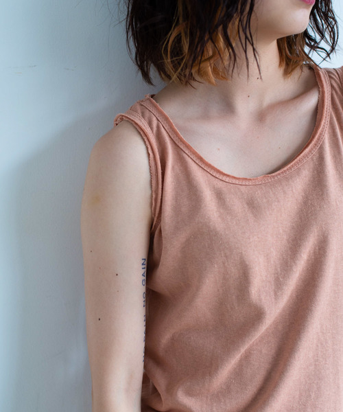 Aunt Marie's（アントマリーズ）の「AUNT MARIE'S ダメージスラブタンク（タンクトップ・レディース・ホワイト/ブラック/ブラウン/オレンジ・FREE）」の10枚目の写真