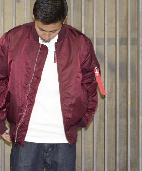 ALPHA(アルファ)の「MA-1 ナイロンジャケット U.S.サイズ ビッグシルエット(MA-1)」|レッド系その他