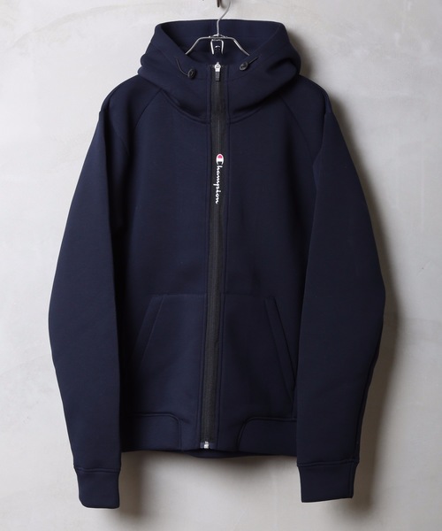 Champion(チャンピオン)の「【CHAMPION/チャンピオン】ボンディングスプリクトロゴZIPパーカー C3-QS107 通気性に優れた3層構造 ストレッチ素材(パーカー・メンズ・ブラック/ネイビー/杢グレー/パープル・LARGE/X-LARGE/MEDIUM)」の3枚目の写真