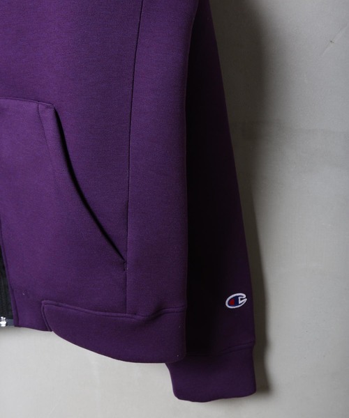 Champion(チャンピオン)の「【CHAMPION/チャンピオン】ボンディングスプリクトロゴZIPパーカー C3-QS107 通気性に優れた3層構造 ストレッチ素材(パーカー・メンズ・ブラック/ネイビー/杢グレー/パープル・LARGE/X-LARGE/MEDIUM)」の7枚目の写真