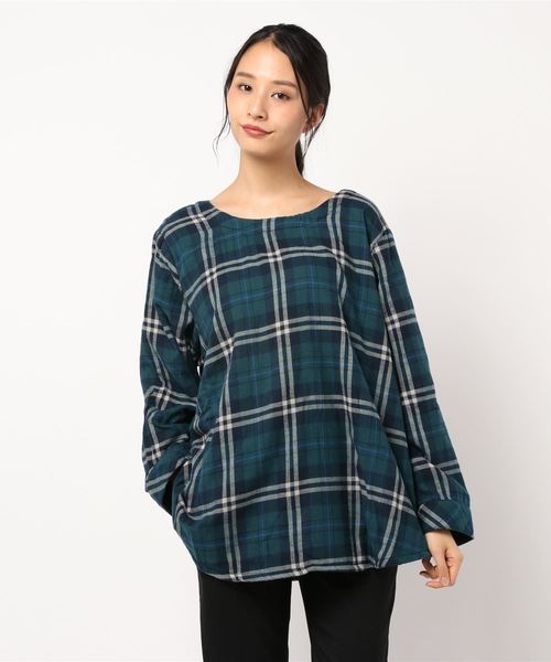 BELLUNA(ベルーナ)の「あったか裏フリースブラウス(シャツ/ブラウス・レディース・ブラック×グレー/ブラックミックス/ターコイズブルー/グレー/ピンク/サンドグレー/グリーン・MEDIUM/LARGE/X-LARGE/XX-LARGE/XXX-LARGE/XXXX-LARGE)」の14枚目の写真