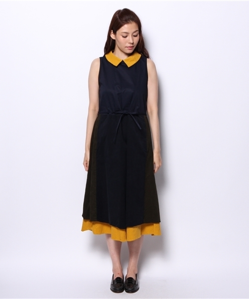 BEAMS BOY（ビームスボーイ）の「TORI-TO / 2枚スカート ノースリーブワンピース（ワンピース・レディース・ネイビー・ONE SIZE）」の2枚目の写真