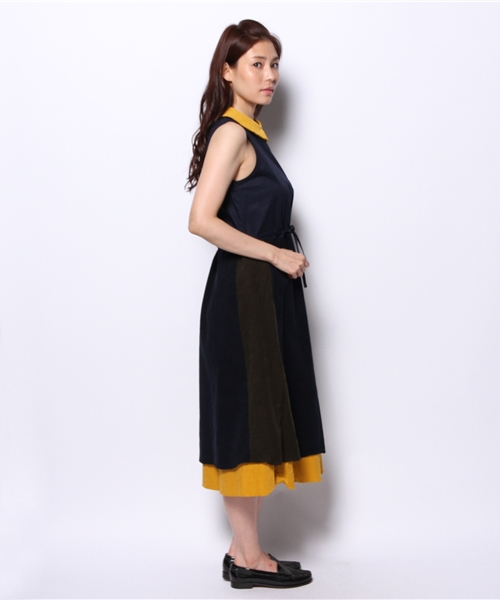 BEAMS BOY（ビームスボーイ）の「TORI-TO / 2枚スカート ノースリーブワンピース（ワンピース・レディース・ネイビー・ONE SIZE）」の3枚目の写真