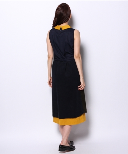 BEAMS BOY（ビームスボーイ）の「TORI-TO / 2枚スカート ノースリーブワンピース（ワンピース・レディース・ネイビー・ONE SIZE）」の4枚目の写真