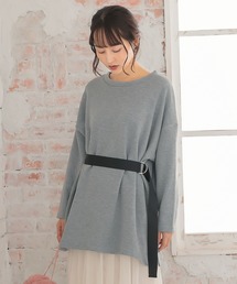 ウエストベルト裏起毛スウェットトップス